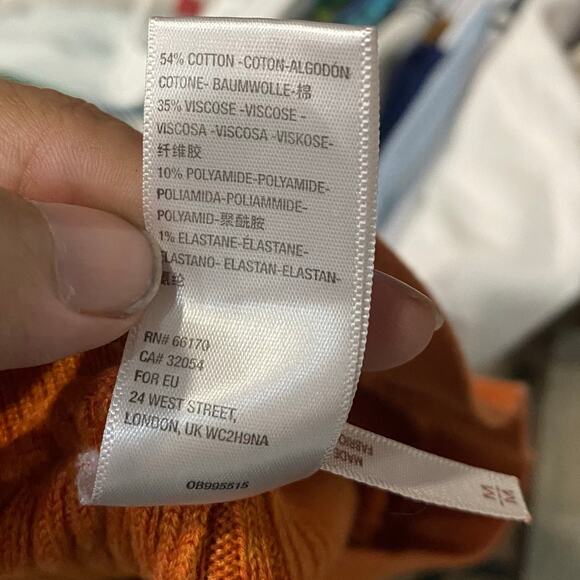 Free People Orange Keep It Real Ribbed Flare Pant Sz M - Picture 7 of 15